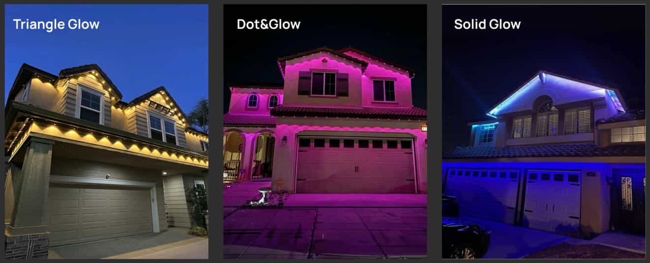 Govee light installation styles for outdoor rooflines